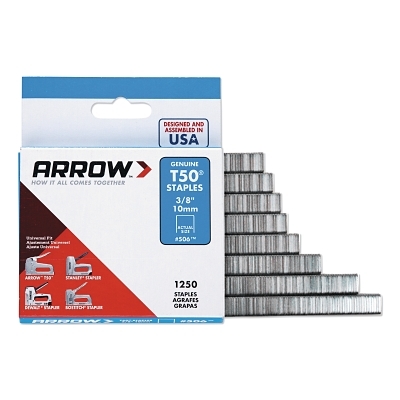 (PACK/1250) STAPLES 3/8IN 10MM T-50
